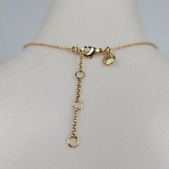 J Crew Necklace Choker Curved Tube Bar Gold Silver 2 Tone Delicate Minimalist - Picture 3 of 11